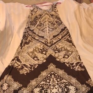 Apt. 9 Woman's Maxi Black & White Floral Sleeveless Studded V-Neck, Size: XS